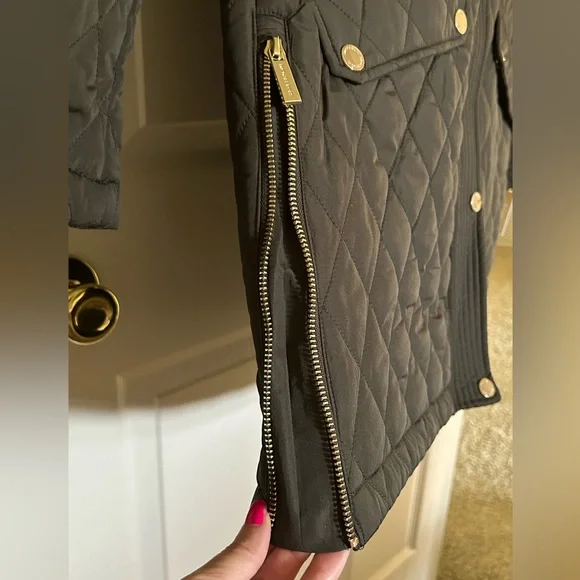 Women’s Faux-Fur-Collar Quilted Coat by Michael Kors - Picture 4 of 15